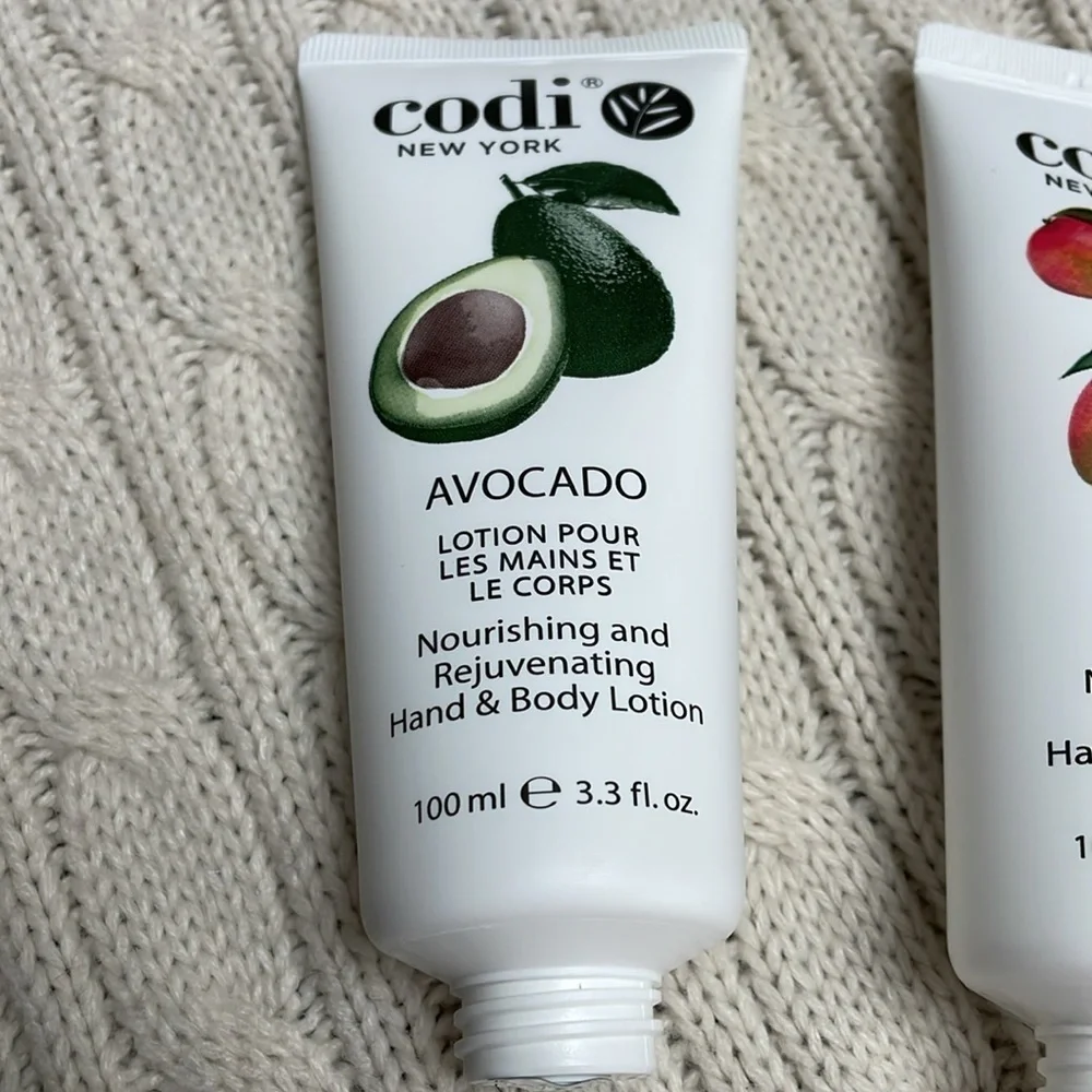 NWOT Codi NY Hand & Body Lotion- set of 3. Avocado/Mango/Green Tea 3.3 oz each.